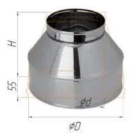 конус феррум нержавеющий (430/0,5 мм), ф180/280, по воде ral8017 коричневый