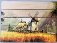 картина "деревенские пейзажы" 30*40 см на дереве б021, пэм