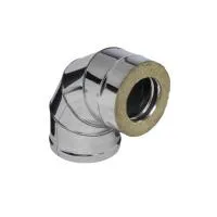 колено феррум утепленное угол 90° нержавеющее (430/0,5мм)/зеркальное ф130/200 по воде