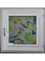 форточка для бани деревянная со стеклопакетом 0,5х0,5 м, осень с фурнитурой, банный эксперт