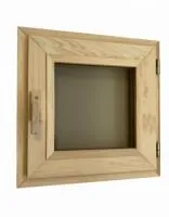 форточка для бани деревянная 0,4х0,4 м стекло бронза, ольха, woodson