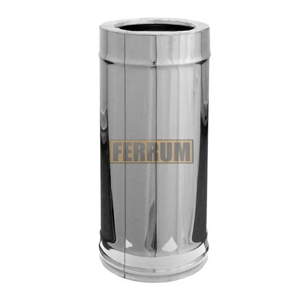 дымоход феррум утепленный нержавеющий (430/0,8мм)/зеркальный нержавеющий ф250/350 l=0,5м по воде