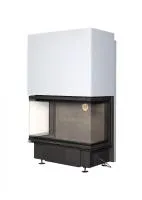 топка каминная дельта 1000pb три стекла, черный шамот, принтинг экокамин