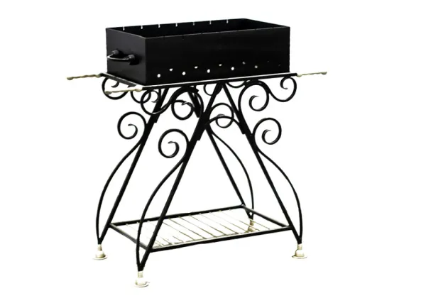 мангал м-02, 92*92*39см, антрацит. дачный эксперт