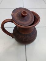 кувшин глиняный 3л, с орнаментом, ручная работа, шд
