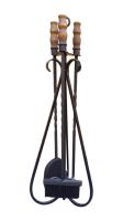 набор для камина 3 предмета с деревянной ручкой  (кочерга,совок,метла) банный эксперт